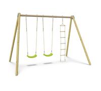 Balançoire double avec echelle de corde - Techwood Harmonie BLOU FUN- Aléo by Trigano
