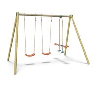 Balançoire double avec face à face - Techwood Harmonie BLOU - Aléo by Trigano