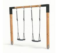 Balançoire Double En Bois 230cm Pour Enfants Dès 3 Ans Naturel TU