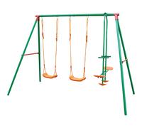 Balançoire Double pour Enfants A 3 Züge Avec à Bascule Poney 2 Places Acier V