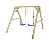 Balançoire double WICKEY Sky Dancer Prime en bois avec 2 sièges bleu - 10 ans de garantie*