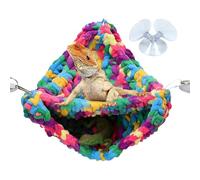 Balançoire douce en forme de dragon barbu, lit balançoire pour terrarium, double couche, hamac pour reptiles avec crochets et ventouses