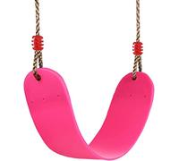 Balançoire Élastique pour Enfant, Eva Soft Board, Siège de Balançoire Réglable avec Corde, Balançoire Souple en U Charge Maximale 120 kg pour Jardin Extérieur et Intérieur (Rose)