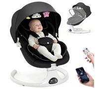 Balançoire électrique pour bébé à tout-petit, avec 5 vitesses, 3 positions de siège, mousqueton à 5 points, avec musique Bluetooth, 10 mélodies prédéfinies, utilisation en intérieur et en extérieur