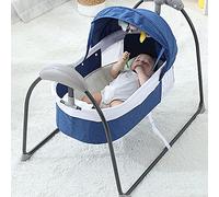 Balançoire électrique pour bébé - Balançoire pour bébé - 3 vitesses réglables - Lecture intelligente de la musique Bluetooth avec moustiquaire pour berceau et hamac pour bébé - Stable et silencieuse