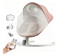 Balançoire électrique pour bébé, Transat bebe avec Télécommande, 3 Positions Inclinables, 5 balancement, 3 minuterie trois vitesses