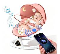 Balançoire électrique pour bébé Transat bebe avec Télécommande chaise berçante Rideaux en gaze Minuterie Bluetooth 5 Vitesses