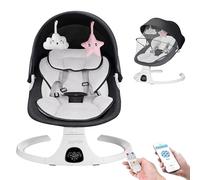 Balançoire électrique pour bébés à tout-petits, avec 5 vitesses, 3 positions de siège, mousqueton à 5 points, avec musique Bluetooth, 10 mélodies prédéfinies, utilisation en intérieur et en extérieur
