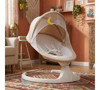 Balançoire électrique pour bébés, chaise berçante intelligente avec 5 angles de balancement, musique Bluetooth, télécommande, 3 réglages de minuterie, moustiquaire occultante, support ergonomique de M