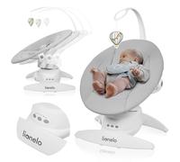Balancelle electrique 360° LIONELO Iris -Léger - Transat - 12 mélodies - 3 modes - 5 vitesse - Jusqu’à 9 kg - Gris