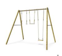 Balançoire en bois poutre métal 3 m Adulte SKYLER - 3 personnes