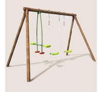 Balançoire en bois traité 3 agrès pacco