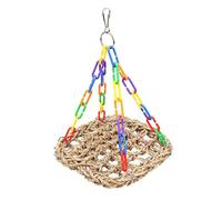 Balançoire en jonc de mer pour calopsitte - Jouet à mâcher résistant aux morsures | Filet d'escalade à boucle fixe avec chaîne colorée pour perruches, perruches et petits oiseaux de compagnie