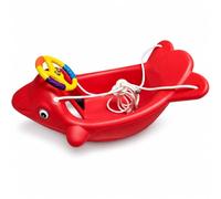 Balançoire Enfant Siège Plastique, avec Volant (Rouge)
