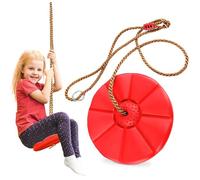 Balancoire Exterieur, Corde à Grimper Balancoire Enfant en Plastique, Disque Balançoire Suspendue Charge Max 150 kg (Rouge)