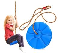Balancoire Exterieur, Corde à Grimper Balancoire Enfant en Plastique, Disque Balançoire Suspendue Charge Max 150 kg (Bleu)