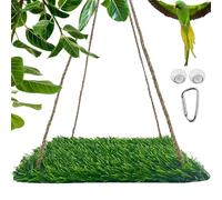 Balançoire hamac pour Oiseaux - Tapis de Recherche de Nourriture en, Jouet d'escalade en sisal Naturel avec Crochets, perchoir de Centre d'activités à croquer | Balançoire d'oiseau d'enrichissem