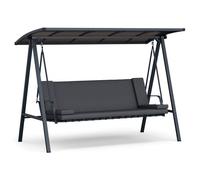 LuxeLounge Balançoire hollywoodienne 3 places réglable individuellement Acier thermolaqué résistant aux intempéries