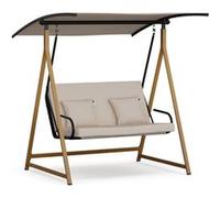 blumfeldt ZenGrove Balancelle Jardin - 2 Places Extérieur avec Toit Réglables, Cadre Acier 160kg, Coussin Épais, Résistant Intempéries