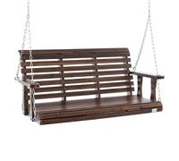 Balançoire hollywoodienne en bois de cèdre - 1370x710x600mm - Balançoire de terrasse pour la cour et le jardin - Capacité de charge accrue d'environ 400 kg - Banc de chaise à bascule robuste avec chaî