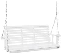 VEVOR Balançoire de porche en bois 1,7 m, banc de terrasse pour cour et jardin, forte capacité de charge améliorée 400 kg, banc de balançoire robuste avec chaîne de suspension pour extérieur, blanc