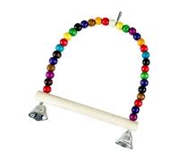 Balançoire joyeuse avec perles multicolores pour encourager l'activité de jeu pour oiseaux de compagnie perroquets balançoire avec perles
