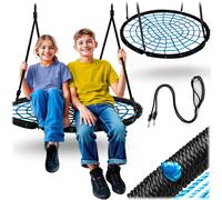 Neo-Sport Balançoire nid d'extérieur, 100 cm, avec Armature, Charge maximale : 150 kg, imperméable, Ronde, Noir et Bleu