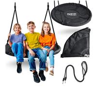 Neo-Sport Balançoire nid d'extérieur, 110 cm, avec Armature, Charge maximale : 150 kg, imperméable, Ronde, Noire