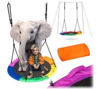 Balançoire nid de cigogne - JANSHOP - 110 cm - Multicolore - Siège confortable - Matériau imperméable