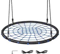 Balançoire nid d'extérieur, cordes réglables en hauteur, diamètre : 100 cm, pour jusqu'à 300 kg, balançoire pour enfants et adultes, balançoire nid d'oiseau de 120 cm