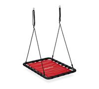 Relaxdays Balançoire nid d’Oiseau, Enfants et Adultes, Charge Maximum 100 kg, rectangulaire, LxP : 103x77 cm, Rouge