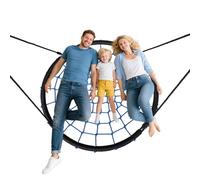 Balançoire nid d'oiseau, hauteur réglable de 100 à 160 cm, cadre en acier robuste, cordes stables, capacité de charge de 200 kg, 2 modes de balançoire intérieur et extérieur, enfants et adultes