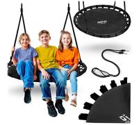 Neo-Sport Balançoire nid d'extérieur, 110 cm, avec Armature, Charge maximale : 150 kg, imperméable, Ronde, Noire