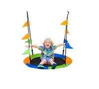 Outsunny Grande balançoire ronde pour enfant Ø 100 cm à suspendre enfant adulte intérieur et extérieur tissu Oxford haute densité 600D multicolore