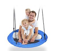 Balançoire nid ronde, siège fermé, balançoire à assiette pour enfants, adultes, extérieur et intérieur, facile à nettoyer, jusqu'à 100 kg