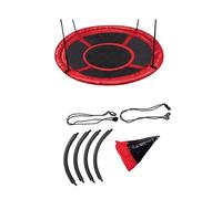 Balançoire Nid 110 cm Pour Enfants - Supporte Jusqu’à 150 KG - Balançoire Extérieure Durable - Nid D’Oiseau Balancoire Avec Siège Balancelle de jardin - Balancelle Jardin Exterieur - Noir/Rouge