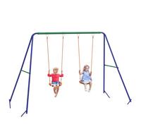 Balançoire portique - Outsunny - avec 2 siège - balançoire pour enfants - structure en métal - charge max. 90 kg - multicolore