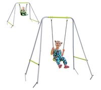 Balançoire portique pour enfant - Outsunny - 2 en 1 ceinture sécurité 5 points intérieure extérieure pliable - métal - vert