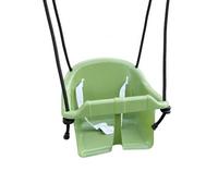 Balançoire pour bébé avec barre de sécurité et sangle Vert pastel - Siège de balançoire pour bébé en plastique rigide, cordes réglables en hauteur de 135 à 160 cm, résistante aux intempéries pour