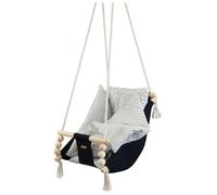Balançoire pour bébé - Berceau en Tissu - Motif : Noir, carrés Gris