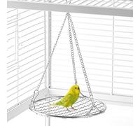 Balançoire pour Cage | Hamac Amovible pour Perruches,Grille De Repos Et Aire De Jeu en Acier Inoxydable Anti-Morsure Et Anti-Rouille pour Canaris, Calopsittes Et Pinsons sur Cage D'Élevage Et