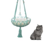 Balançoire pour chat monté au mur, hamac pour chat en macramé pour fenêtre, hamac pour chat en macramé | Sécurité avec joint torique robuste dans la partie supérieure pour chambre à coucher, étude