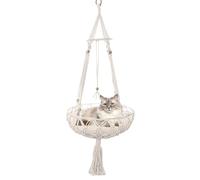 Balançoire pour chat pour dormir, Balançoire pour chat avec fenêtre, Hamac pour chat en macramé - Étagères de sécurité pour chat avec joint torique robuste sur le dessus pour chambre à coucher, étude