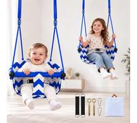 Balancoire pour Enfant,Siege Balancoire Bebe Intérieur Dès 6 Mois à 6 Ans | Balançoire Bébé avec Barre en T Amovible,Ceinture de Sécurité, Corde Réglable 90-170 cm,Dossier Haut,Intérieur et Extérieur