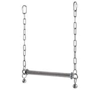 Balançoire pour Oiseaux De Cage - Support de Cage en Acier Inoxydable Grande Taille et Résistant,Balançoire Perroquet avec Clochette,pour Canari Perruche Calopsitte Ara Gris d'Afrique et Cacatoès