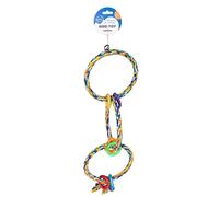 Balançoire pour oiseaux en corde avec 3 anneaux Duvoplus Multicolore 52x16x4 cm