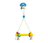 Balançoire pour oiseaux en corde cubes et bois Duvoplus Multicolore 34x20x5 cm