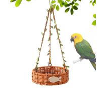 Balançoire pour oiseaux - Hamac respirant - Imitation rotin classique tissé à la main - Respirant - Facile à nettoyer - Pour l'intérieur et l'extérieur - Escalade - Recherche de nourriture