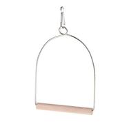 Balançoire pour oiseaux - Jouet pour cage - Petit perchoir en bois naturel - Support pour jouer à mâcher - Hamac en bois suspendu - Perchoir à oiseaux