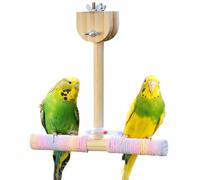 Balançoire pour Oiseaux, Jouets pour Perruches, Perchoir en Bois avec Bruissement pour Perroquets, Accessoire pour Cage à Oiseaux, Perruches, Inséparables, Pinsons, Perroquets